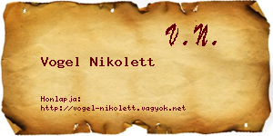 Vogel Nikolett névjegykártya